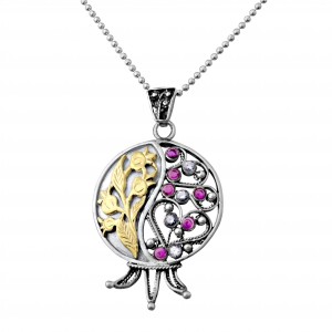 Pomegranate Pendant in Sterling Silver and Gems by Rafael Jewelry Rafael Jewelry