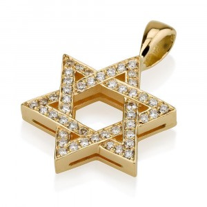 Star of David Pendant with Diamonds in 18K Yellow Gold by Ben Jewelry Collares y Colgantes