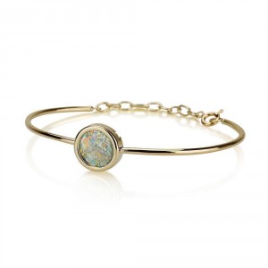 14K Yellow Gold and Roman Glass Bracelet by Ben Jewelry Artistas y Marcas