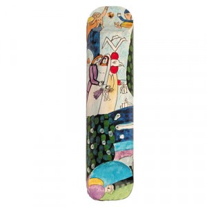 Yair Emanuel Mezuzah with Newly Married Couple in Painted Wood  Mezuzot