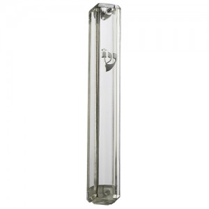 Clear Plastic Mezuzah with Silver Shin Default Category