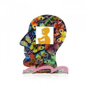 David Gerstein Head Sculpture with Baby and Butterfly Motif Artistas y Marcas