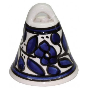 Armenian Ceramic Bell with Blue Anemones Floral Motif Casa Judía
