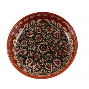 Armenian Ceramic Bowl with Floral Motif Souvenirs From Israel