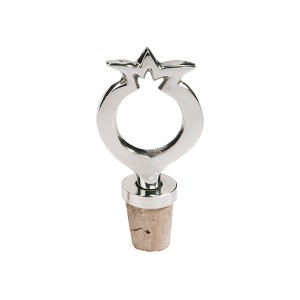 Yair Emanuel Metal Wine Bottle Stopper with Pomegranate Kitchen Supplies