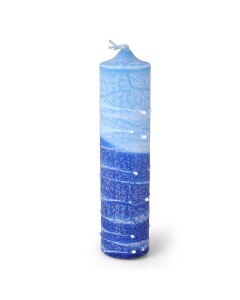 Extra Large Havdalah Pillar Candle - Blue Candelabros y Velas
