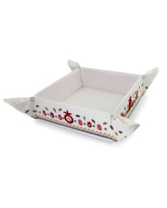 Yair Emanuel Folding Basket with Pomegranate Embroidery  Kitchen Supplies