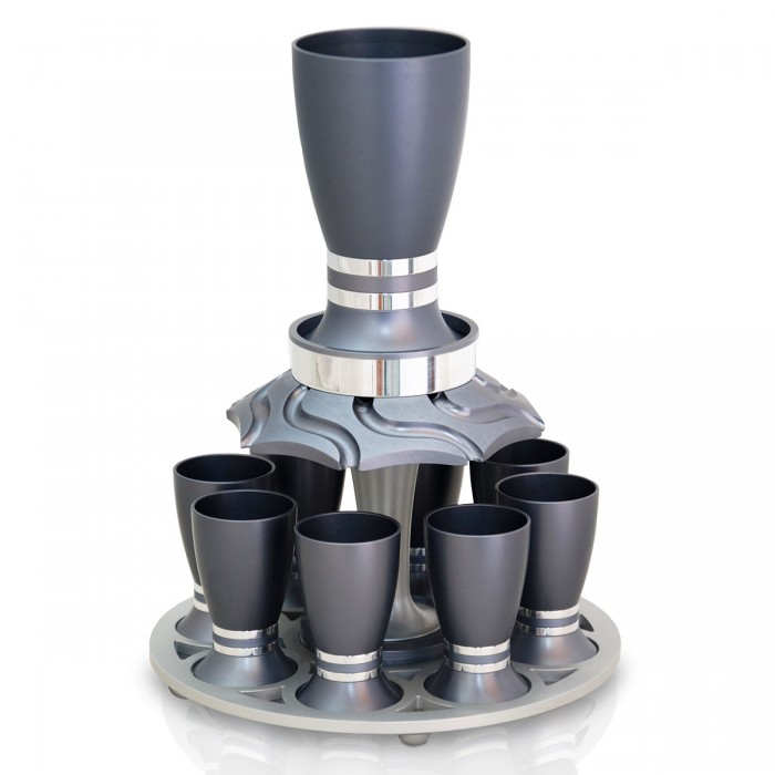 Kiddush Fountain with 8 Cups in Anodized Colorful Aluminum by Nadav Art