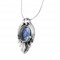 Roman Glass and Sterling Silver Drop Pendant by Rafael Jewelry