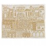 Yair Emanuel Hand Embroidered Challah Cover with Jerusalem City Design In Gold