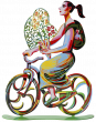 David Gerstein Flower Girl Bike Rider Sculpture