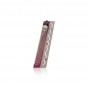 Stainless Steel Mezuzah with Floral Pattern, Scrolling Lines and Hebrew Letter Shin