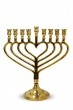 Menorah in Classic Antique Design with Slender Heart-Shaped Branches