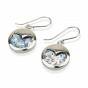 Silver Earrings with Roman Glass in Heart Shape