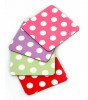 Coasters with Colorful Polka Dot Design in Set of Four