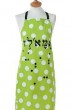 Cotton Apron with Polka Dots and "Imaleh" Text in Green