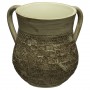 Netilat Yadayim Washing Cup Decorated With Kotel Theme (Golden Earth Tones)